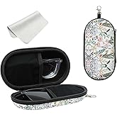 FlyingMage Double Eyeglasses Case, Hard Shell Dual Sunglasses Organizer with Zipper Clip Travel Glasses Storage for Women Men