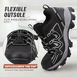 UOVO Boys Trainers Low-Top Waterproof Kids Walking Shoes UK 4 Black Silver view 4