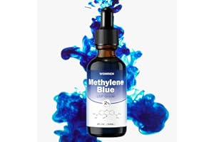 WOMRICH 2% Methylene Blue Pharmaceutical Grade Trihydrate USP-Grade, for Humans Nootropic Supplement and Research, Lab-Tested Purity, No Formaldehyde（59ML Dropper Bottle）