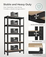 SONGMICS 5-Tier Steel Shelving Unit 650 kg Load 30 x 75 x 150 cm Blue GLR30Q view 3