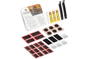 Hdnbsp 35 Pcs Bike Tire Repair Kit, Bicycle Inner Tube Patch Kit with Tire Lever and Adhesive Patches, Road Bike Flat Tire Patch Kits - Portable Case for Ebike, Motorcycle & Cycling Inflatable Tubes