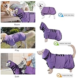 DOZCA Pet Bath Robe Dog Bathrobe Towels for Drying