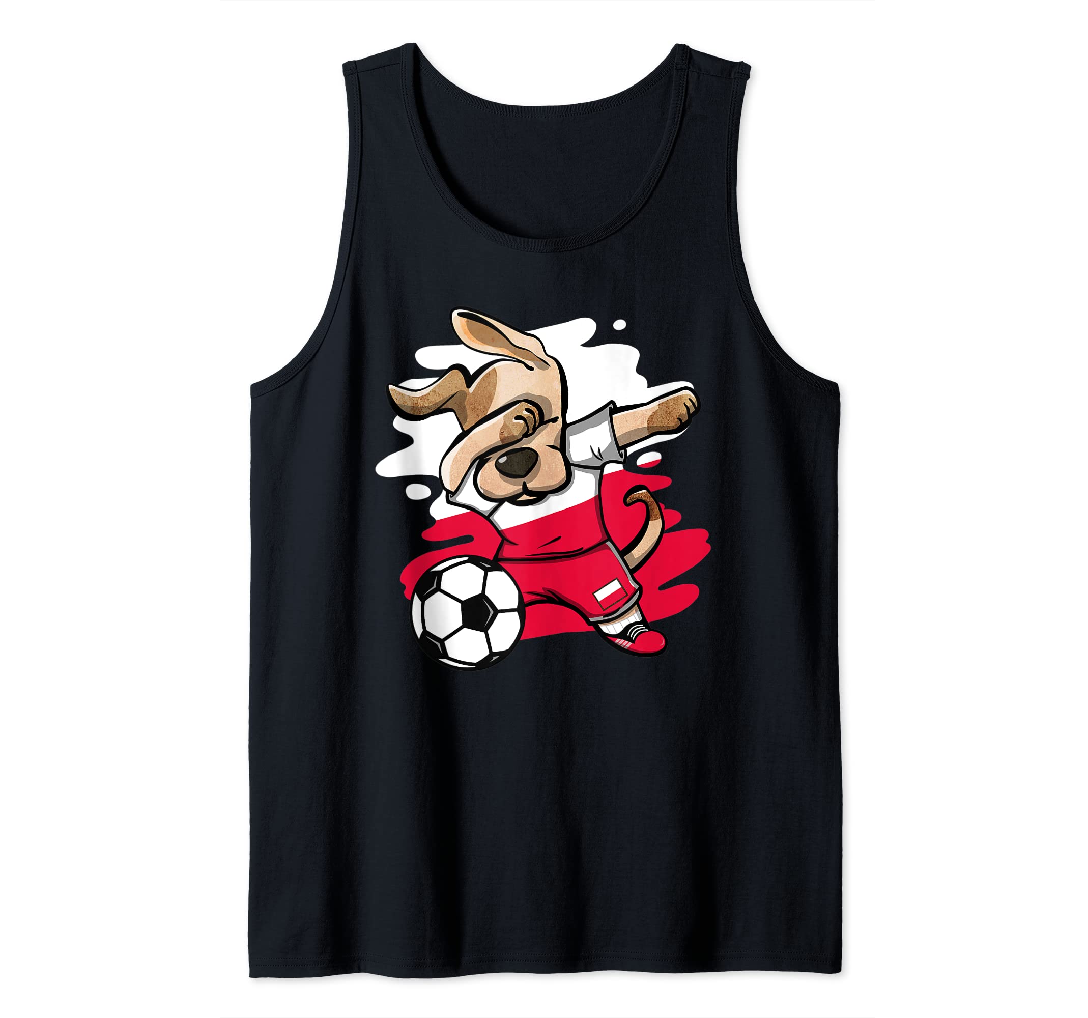 Dabbing Dog Poland Soccer Fans Jersey Polish Football Lovers Tank Top