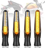 URAQT 4pcs LED Motorcycle Turn Signals 12V Universal Waterproof Amber Flowing view 8
