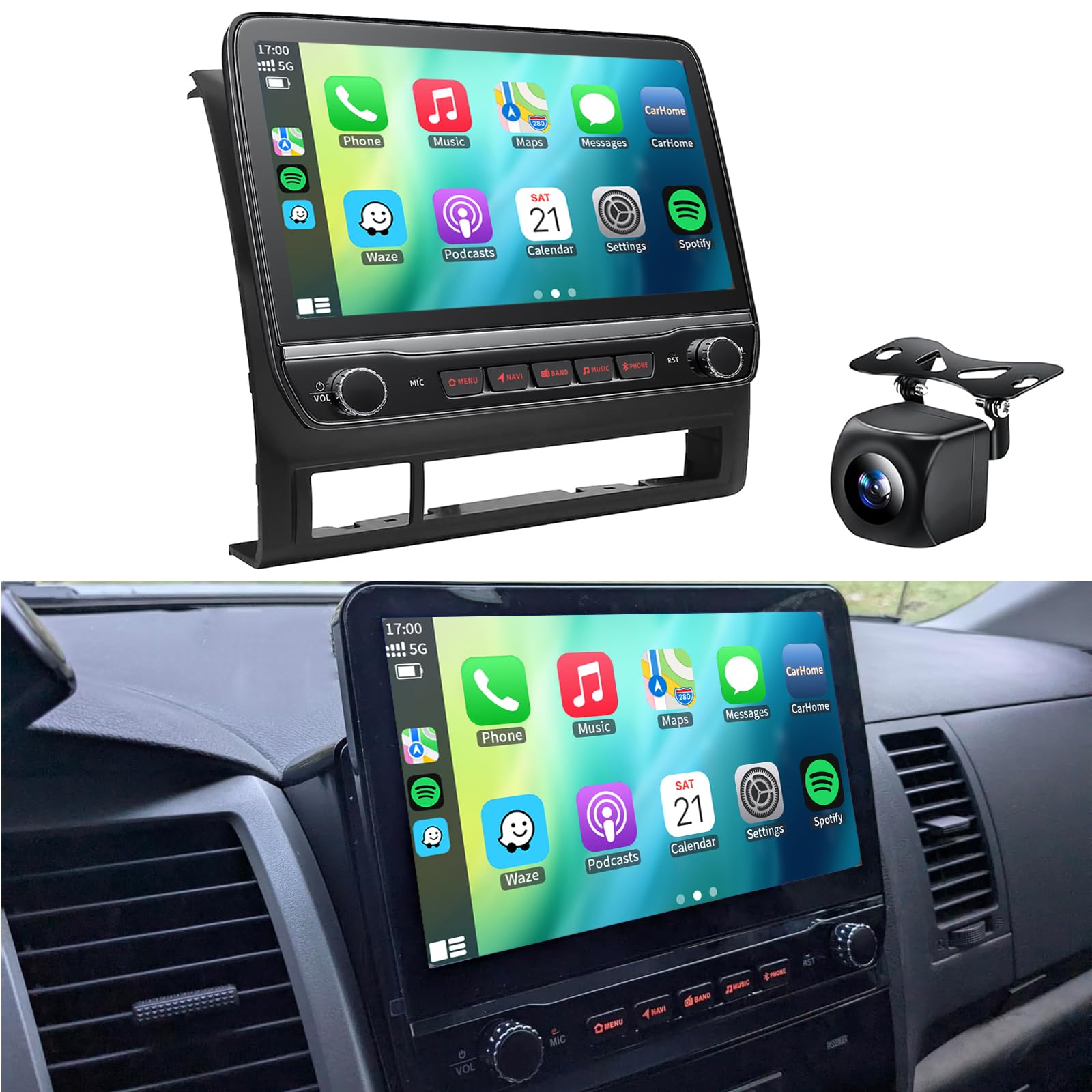 Photo 1 of 10.1 inch Car Radio Stereo Upgrade for Toyota Tacoma 2005-2015 with Android13/5G WiFi/Wireless CarPlay/Android Auto/Touch Screen/GPS Navigation/BT/FM Backup Camera Physical Button Knob