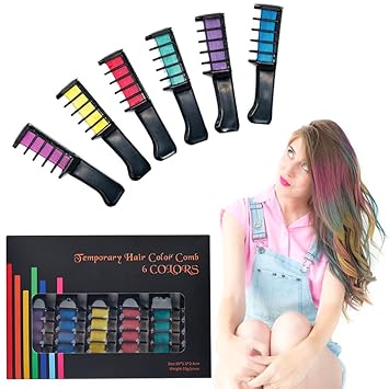 Putwo Set Di Gessetti Per Capelli In 6 Colori Vivaci Per