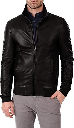 jaqueta de couro bomber masculina