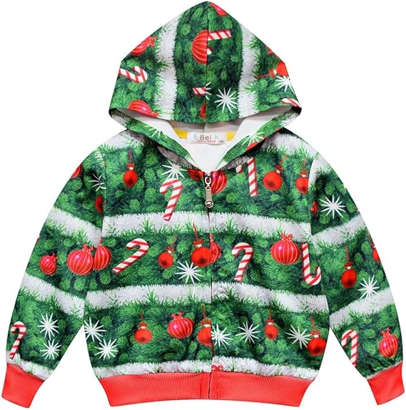 christmas tree zip up hoodie