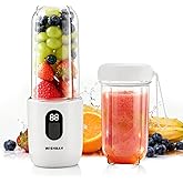 WISHBAY Portable Blender, Personal Blender for Shakes and Smoothies, Portable Juicer with 16 Blades, Small Mini Juicer with E