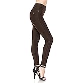 Leggings Depot Women's Cotton Blend Stretch Pull-on Jeggings Casual Pants with Pockets (Available in Plus Size)