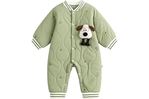 JiAmy Baby Snowsuit Infant Printed Winter Onesie Baby Button Thin Fall Winter Outfits Romper 3-12months