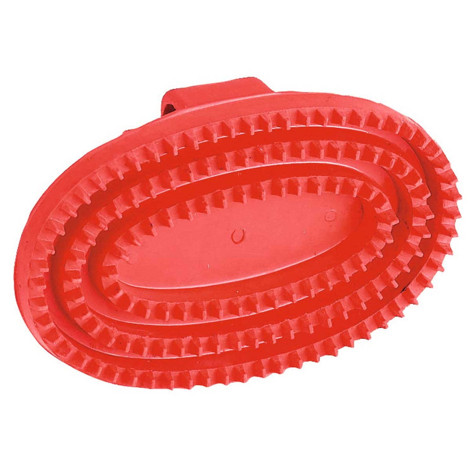 Kerbl Rubber Curry Comb Oval Hard Rubber Red