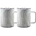 Cambridge White Set of 2 16oz Insulated Geode Coffee Mugs, 0