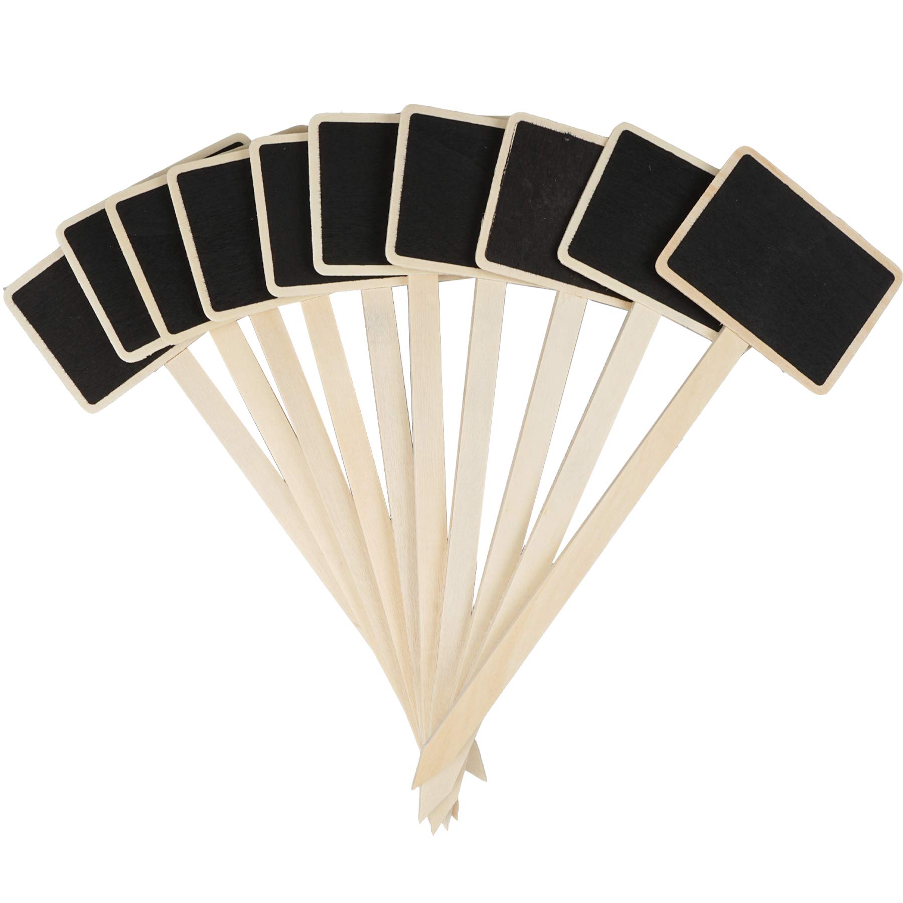 JJWNMLL 20Pcs Wooden Plant Labels Black Board Markers Plant Signs Mini Chalkboard Garden Stakes Tags T-Type Tags for Vegetable Seeds Trees Herbs Flowers Garden Rectangular