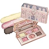 Flower Knows The Sweetie Bear Collection 6-Color Makeup Palette,Pink Face Makeup Palette with 4 Matte + 2 Shimmer Shades,Blendable Smooth Cute Make Up,0.23 Oz(02 Strawberry Milk)