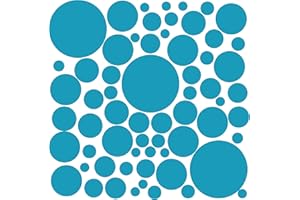 CREATE-A-MURAL Polka Dot Wall Decals (63) Girls Room Wall Decor Stickers, Wall Dots, Vinyl Circle Peel & Stick DIY Bedroom, Playroom, Kids Room, Baby Nursery Toddler to Teen Bedroom Decoration Gift 3"-6.5" (Teal)