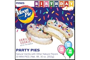 Moon Pie Mini Birthday Pie. Natural Vanilla Cookie Party Pies. (30 Count of 1oz. Mini Pies) Dairy Free. 30 Pack.