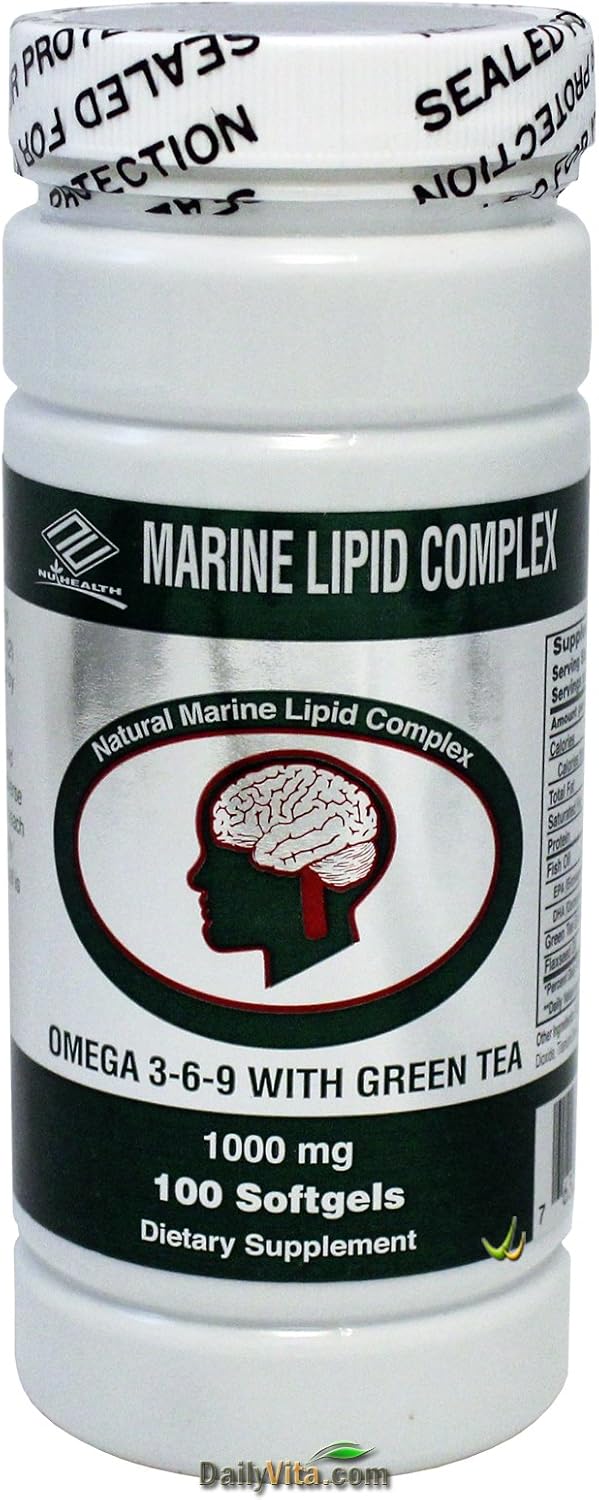 Marine Lipid Complex Omega 3, 6, 9 1000 Mg 100 Softgels DailyNutriPlus LLC