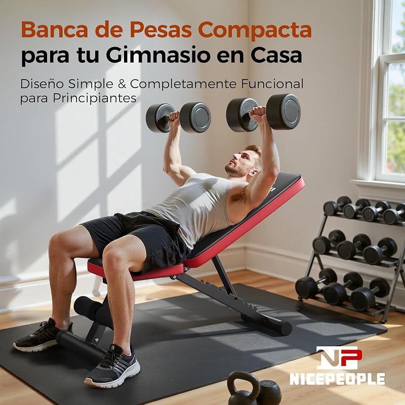 Banco de pesos ajustável para ginásio doméstico, capacidade de carga de 300 kg, banco de treino com 8 posições de encosto para peito, ombros e braços