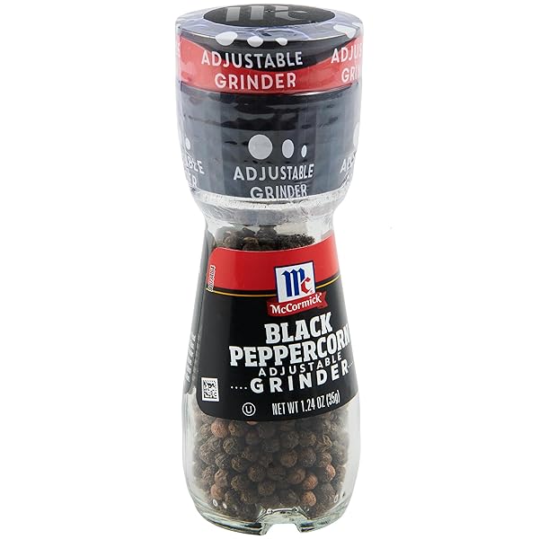 MCCORMICK BLACK PEPPERCORN GRINDER, 1.24 OZ