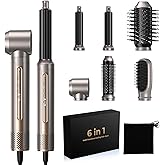 Hair Dryer Brush,Blow Dryer Brush with Attachments,110000 RPM Curly Twist 6 in 1 Air Style, Professional Ionic Hair Styling Tool, Left & Right Air Curler, Volumizer