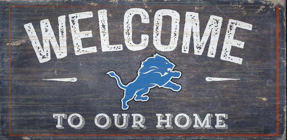 Photo 1 of Fan Creations Detroit Lions Welcome Distressed 6 x 12, Multi