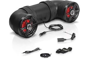 Sound Storm Laboratories BTB6L ATV UTV Sound System - 6.5 Inch Speakers, 1 Inch Tweeters, Full Range, IPX5 Weatherproof, Bluetooth, Built-in Amplifier, Multicolor Illumination, Golf Cart Compatible