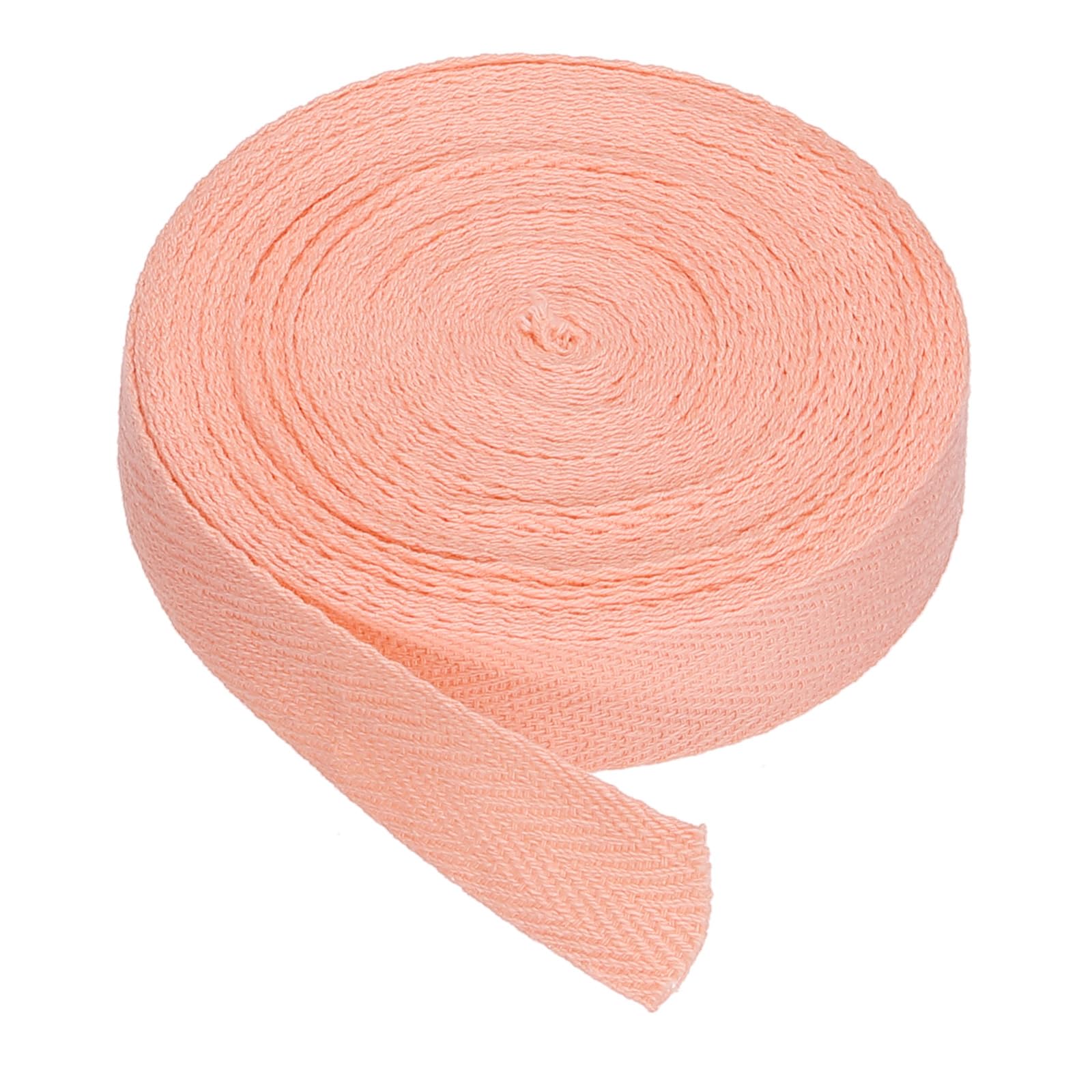 PATIKIL Cotton Twill Tape 20mm(3/4") 9m(10 Yards) Cotton Ribbon Bias Binding Tape Herringbone Webbing Trim for Sewing Gift Wrapping Craft DIY Pink