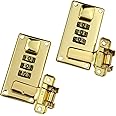 Mewutal 2pcs Luggage Combination Lock, Toolbox Hasp with Combination Lock, 3 Digit Combination Lock (Gold)