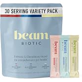 BEAM Biotic Probiotics for Women &amp; Men &ndash; Gut Health for Women &amp; Men, Digestive Health with Pre, Pro &amp; Postbiotics + Glutathione, Daily Probiotic Drink for Bloating Relief, Variety Pack, 30 Servings