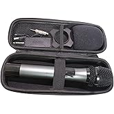 YOTESO Wireless Microphone Case, Hard Carrying Travel Case for Wired Handheld Dynamic Microphone Wireless Mic Case with EVA Hard Shell Exterior Compatible with 10" x2" Wireless Mic-Case Only