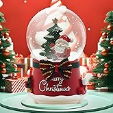Christmas Snow Globe Lantern Musical, Snow Globes Christmas with Music, Glitter Snowflakes icicles Lighted Santa Claus Decorative Lantern, Xmas Decor Gift for Adult Girls Women