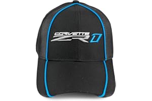 HEM HIGH-END MOTORSPORTS High-End Motorsports Black Carbon Fiber Hat Cap for C7 Corvette Hat ZR1 - Embroidered ZR1 Logo, Blue Hat