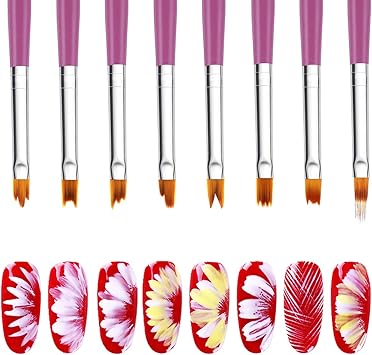 Mwoot 8pcs Pro Pinceaux Ongles Nail Art Brosses Et Deco D Ongles Gel Nail Paiting Brush Peinture Acrylique De Degrade Ensemble De Pinceaux Gel Diy Petale De Fleur Dessin Stylo Amazon Fr Beaute Et