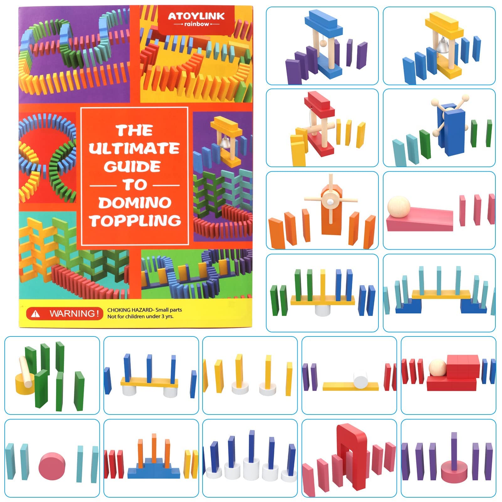 Mua 1000 PCS Dominoes for Kids Wooden Building Blocks Bulk Dominoes Set ...