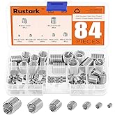 Rustark 84 Pcs 304 Stainless Steel Metric M3 M4 M5 M6 M8 M10 M12 Wire Thread Inserts Steel Sheath Helicoil Type Screw Repair 