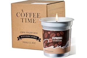 M&SENSE Espresso Scented Coffee Candle, Natural Soy Wax Aromatherapy Candles for Men & Women, Coffee Lover Housewarming Gift 