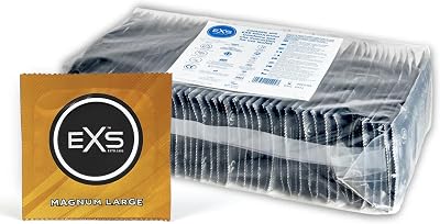EXS Magnum Large Condoms 100 Pack Premium Latex 60mm x 190mm Vegan