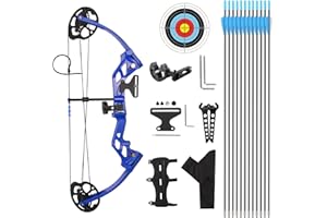 AKCHOER A208 Compound Bow and Arrow Set, 16-20 Lbs Draw Weight, Right Handed Bow for Youth Archery Beginner, Target Bow with Accessories for Teens Outdoor Sports Shooting Training