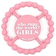 Bella Tunno Happy Teether for Girls– Soft & Easy Grip Baby Girl Teether Toy, Silicone Teether Ring to Help Soothe Gums, Non-Toxic and BPA Free, Who Runs the World