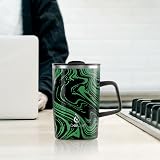 Ideus 16oz Vacuum Insulated Stainless Steel Mug with Handle Green Zebra Fuji view 7