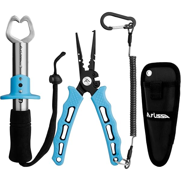 2-Pack Stainless Steel Multi-Tool Fishing Pliers - Line Cutter, Hook Remover, Split Ring Opener, With Lanyard