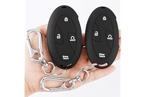 TANDRIVE Key Fob Cover for Hyundai 2026 2025 2024 Tucson Elantra Santa Fe Kona Sonata IONIQ, 4 5 7-Button, Silicone, 2-Pack, Black