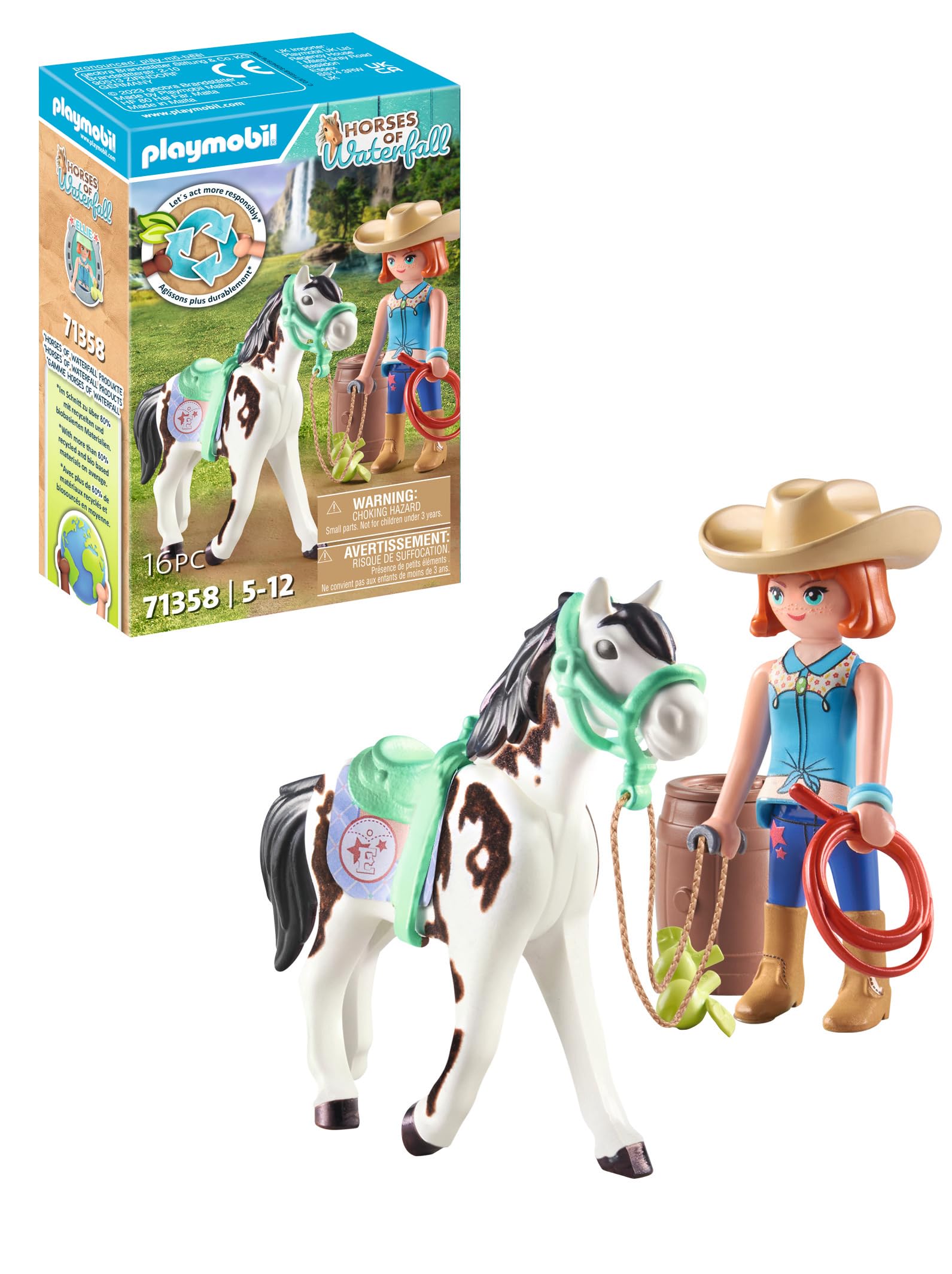 Playmobil 71358 Horses of Waterfall - Feeding Time with Ellie and Sawdust, Horse Toy, Fun Imaginative Role-Play, PlaySets Suitable for Children Ages 4+