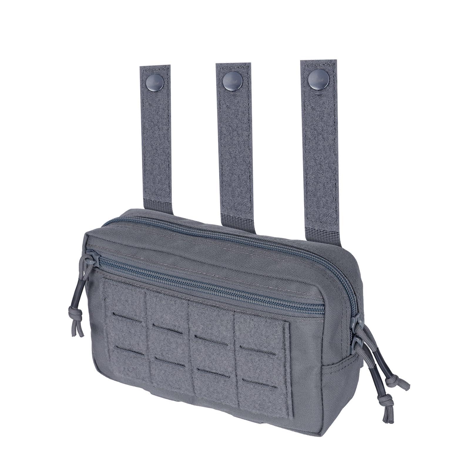 EXCELLENT ELITE SPANKER Tactical Molle Pouch Admin Pouch Tactical Dump Drop Pouch EDC Utility Bag with Hook and Loop Panel for Tactical Vest(GRY)
