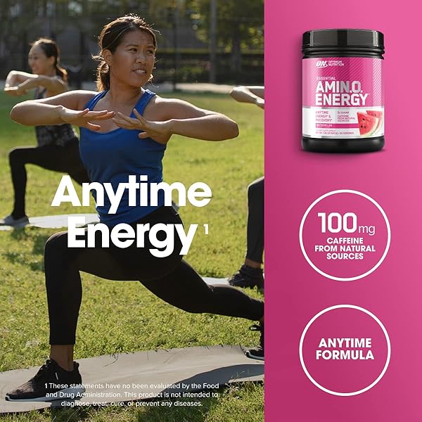 OPTIMUM NUTRITION ESSENTIAL AMINO ENERGY WITH GREEN TEA AND GREEN COFFEE EXTRACT, FLAVOR: WATERMELON, 65 SERVINGS