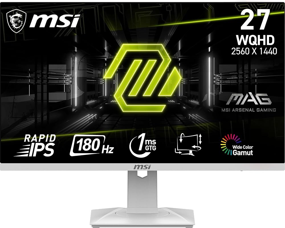 MSI MAG 274QRFW 27 Inch WQHD Gaming Monitor 180 Hz 1 ms GtG