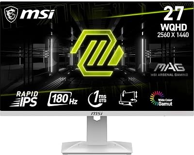 MSI MAG 274QRFW 27 Inch WQHD Gaming Monitor 180 Hz 1 ms GtG