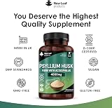New Leaf Fibre Supplement Psyllium Husk 4000mg Acidophilus 180 cap UK view 4