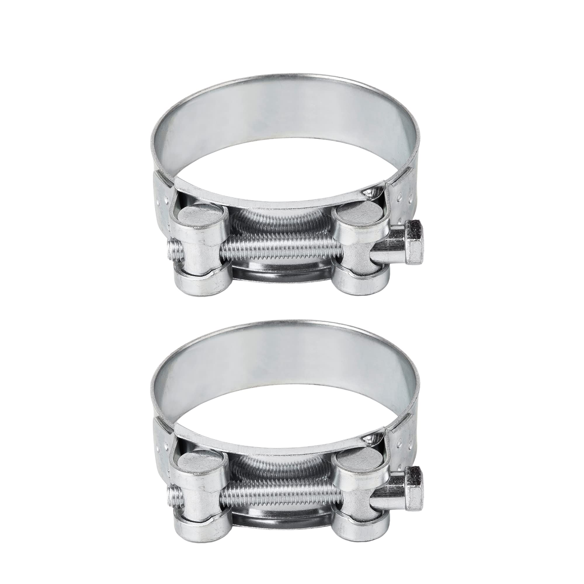 (Pack of 2 pcs) Pipe 56-59 mm Strong Reinforced Pipe Clamps, Galvanized Steel Tube Hose Clamp Fasteners (2 pcs, 56-59 mm)